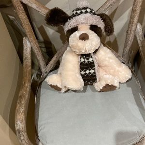 Hug fun plush dog with hat and scarf